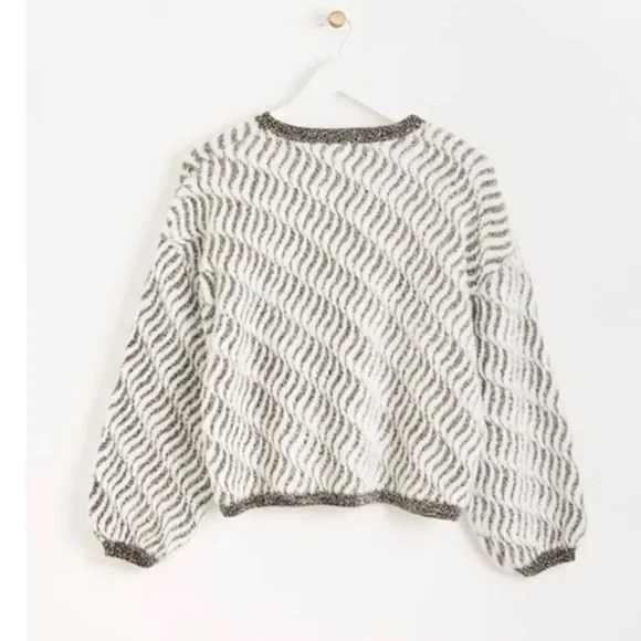 OLIVER BONAS Wavy Tinsel Metallic Knitted Jumper Sweater 
Sz US 14 or Large - Picture 5 of 12